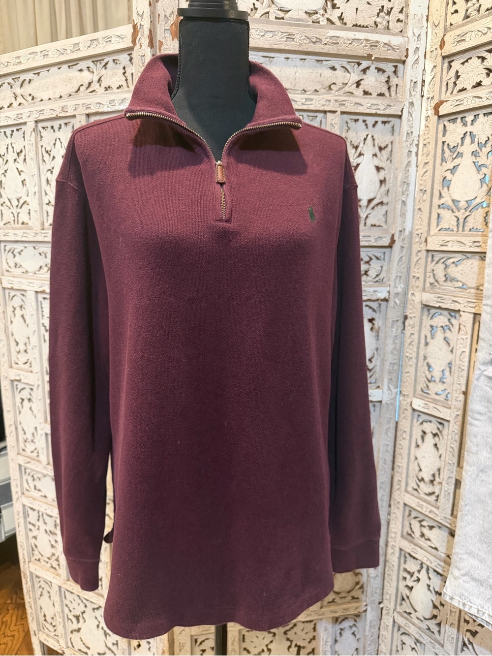 Polo by Ralph Lauren Men's Burgundy Full-Zip Sweater